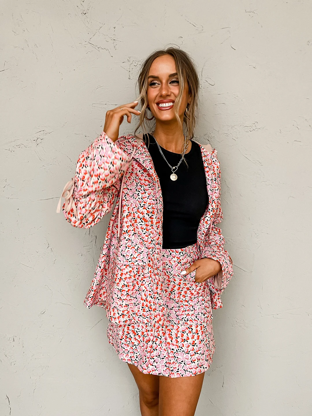 Make It Memorable Floral Hooded Jacket