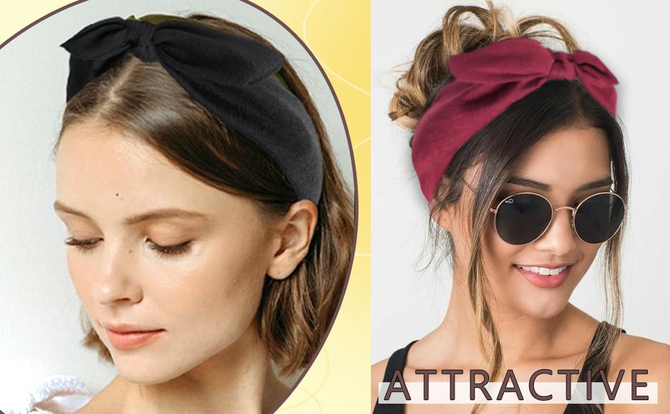 Bow Headbands for Women Elastic Headwraps Hair Band Rabbit Ears Turban Fashion Cute Hair Accessories