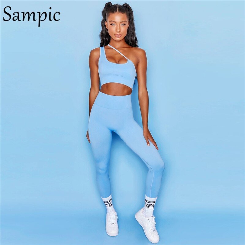 Sampic 2021 Sexy Casual Women Sport Tie dye Yellow Set Summer Tops And Bodycon Biker Pants Two Piece Sets Tracksuit Outfits