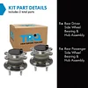 TRQ Rear Wheel Hub Bearings Assembly Set Compatible with 2014-2018 Ford Transit Connect