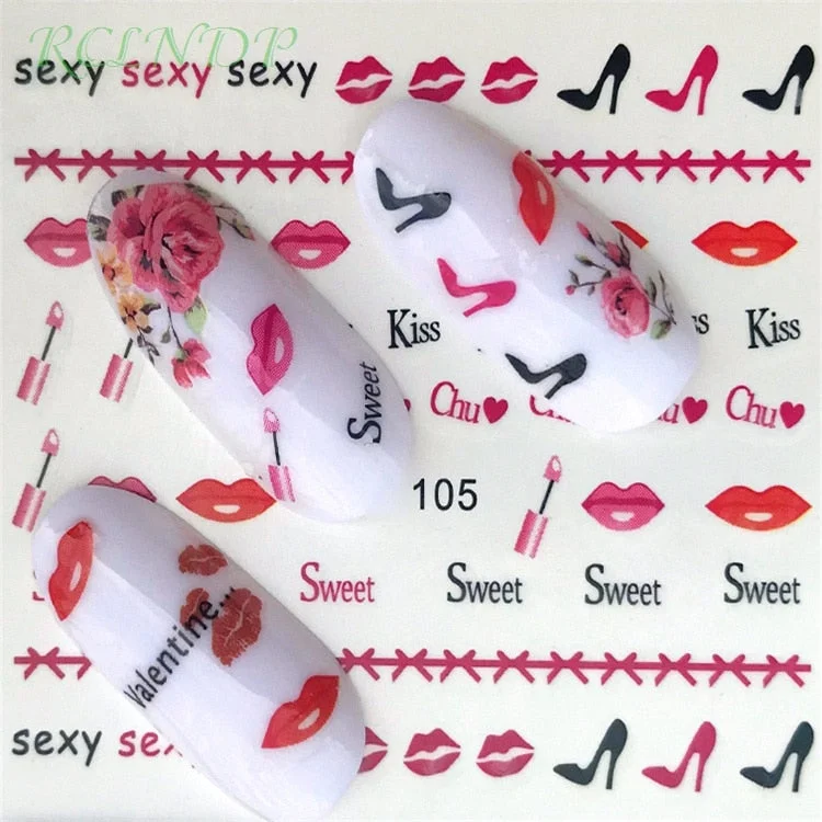 Nail sticker art decoration slider fox wolf animal adhesive design Water decal manicure lacquer accessoires polish foil