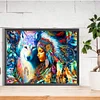 Diamond Painting-DIY Full Round Drill Indian and Wolf