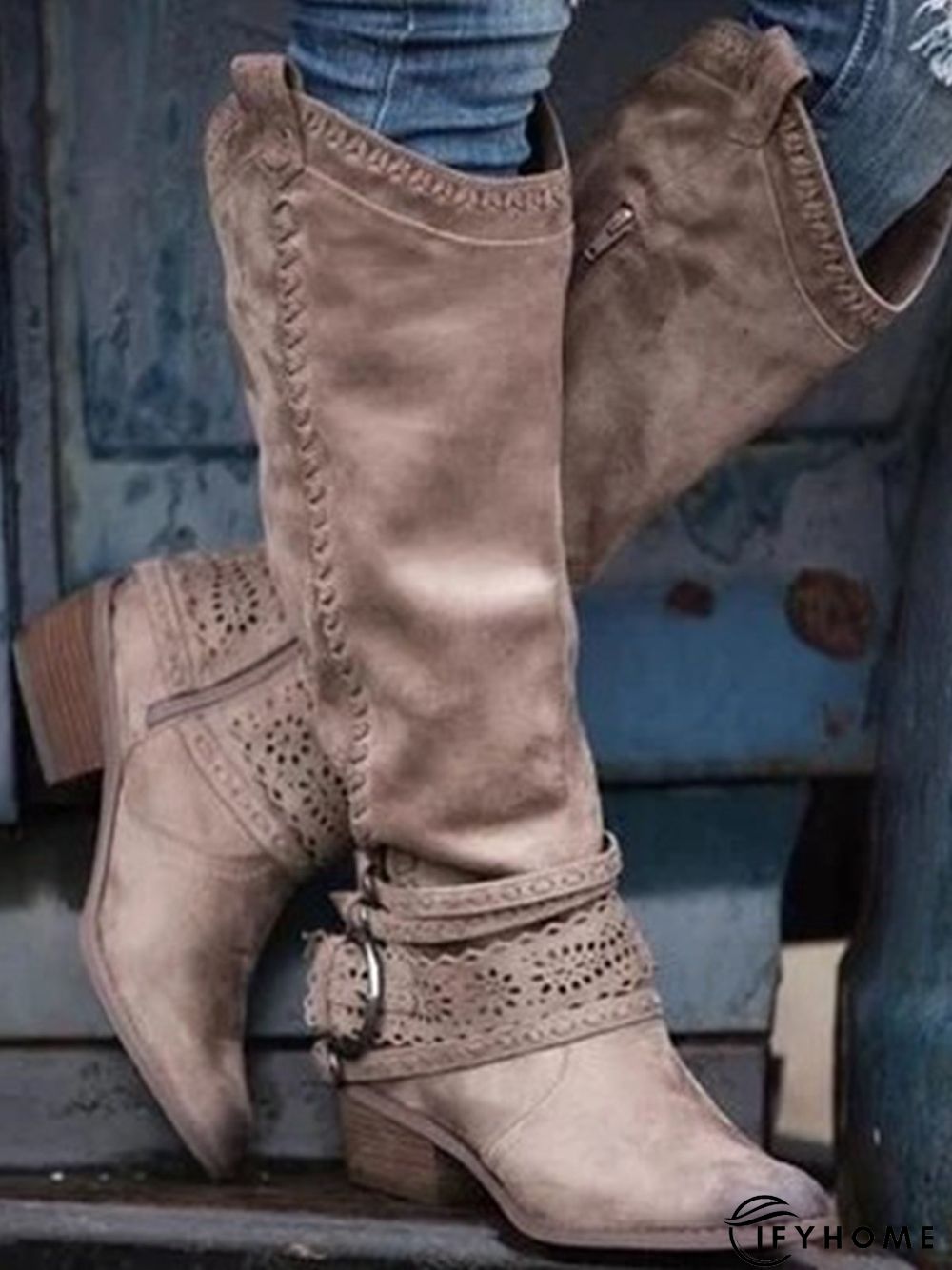 Daily Hollow-Out Spring Fall Cowboy Boot | IFYHOME