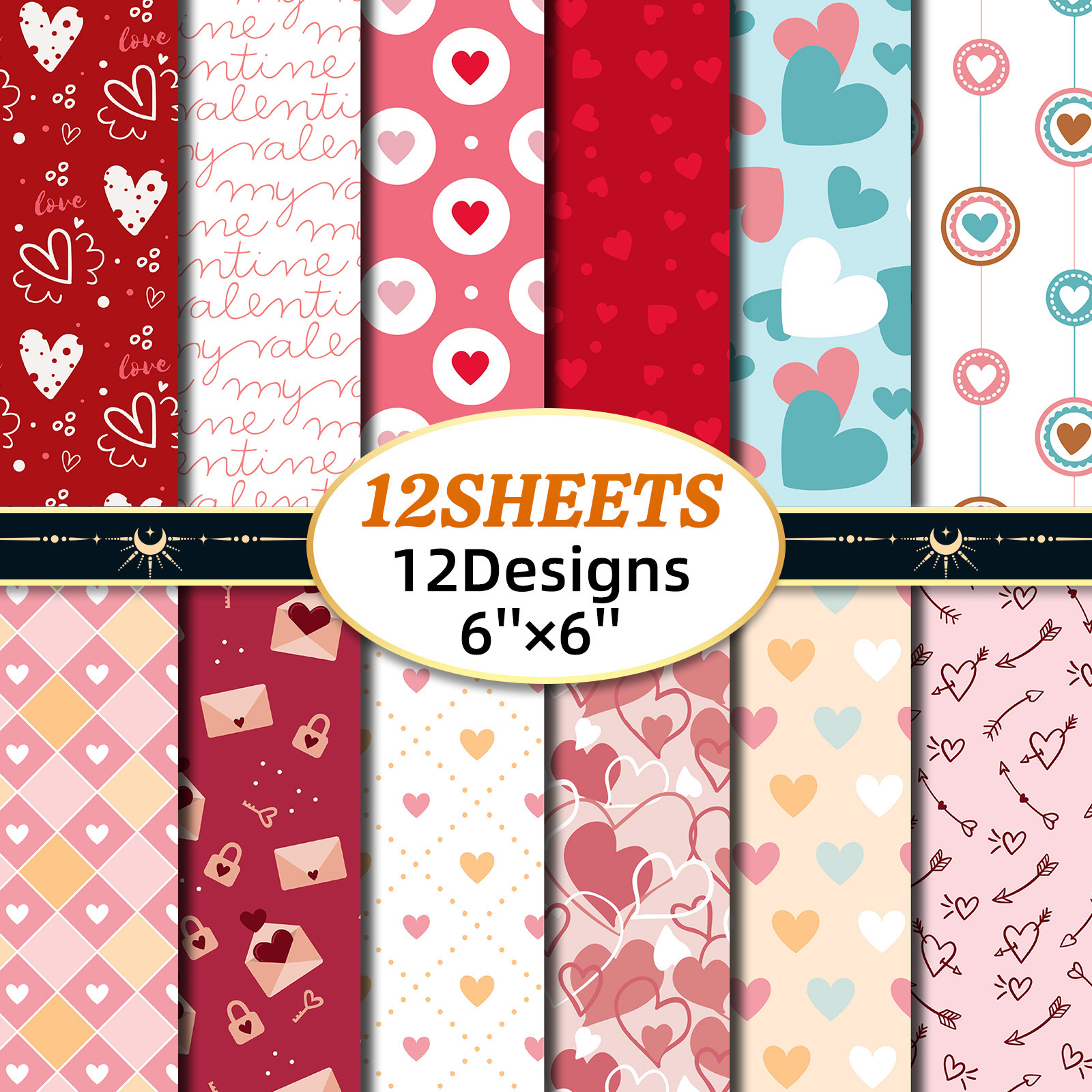 재질: 종이 - 12매/권 빈티지 핑크 러브