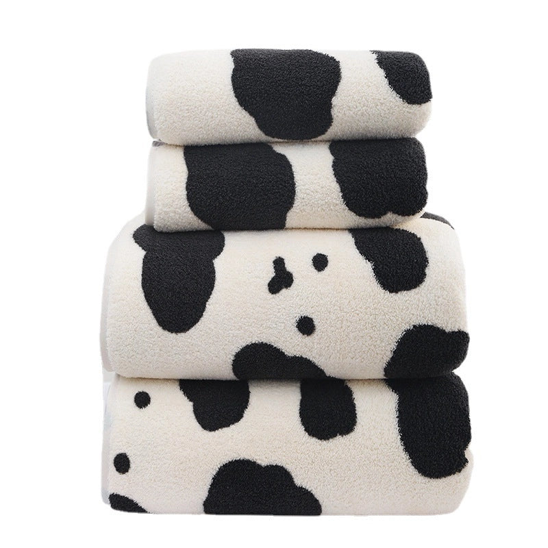 Coral Fleece Towel Bath Towel Soft High Density Cow Towel Household Daily Necessities Couple Gift Set