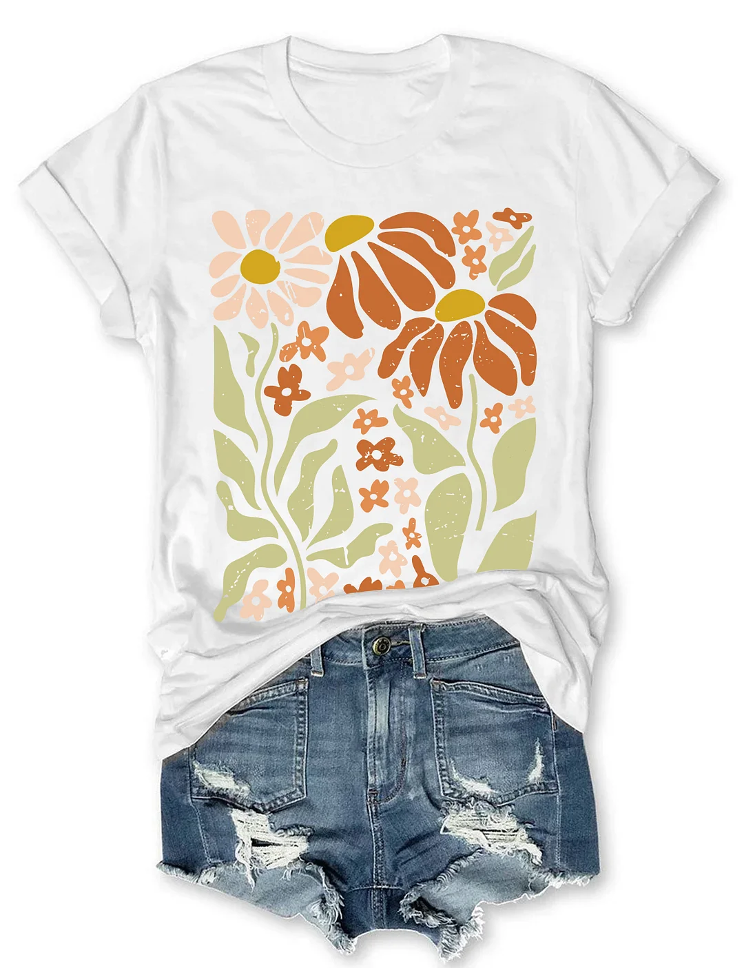 Boho Wildflowers Floral Nature T-shirt
