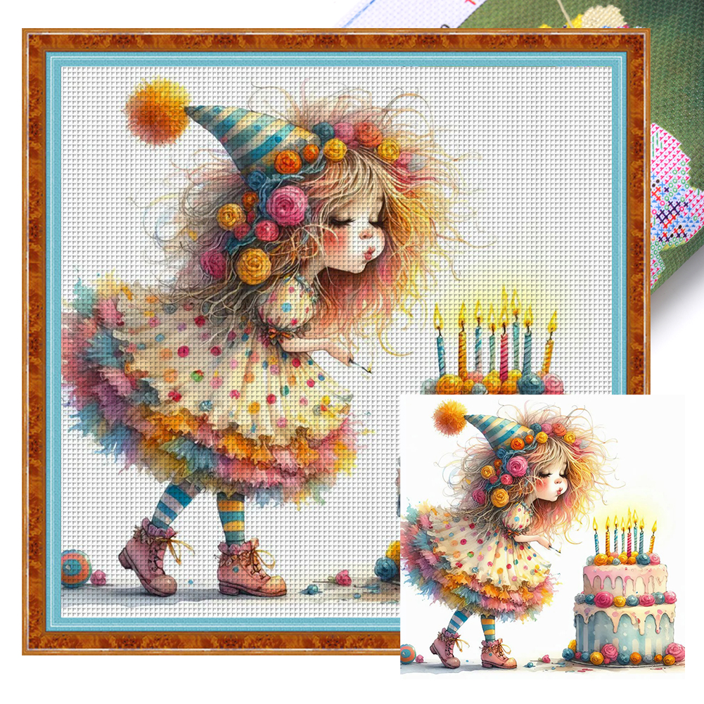 Birthday Girl Full 11CT Pre-stamped Canvas(40*40cm) Cross Stitch