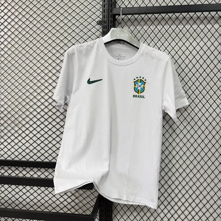 【S~2XL】2026 World Cup Brazil White Cotton T-shirt1:1 Thai Quality