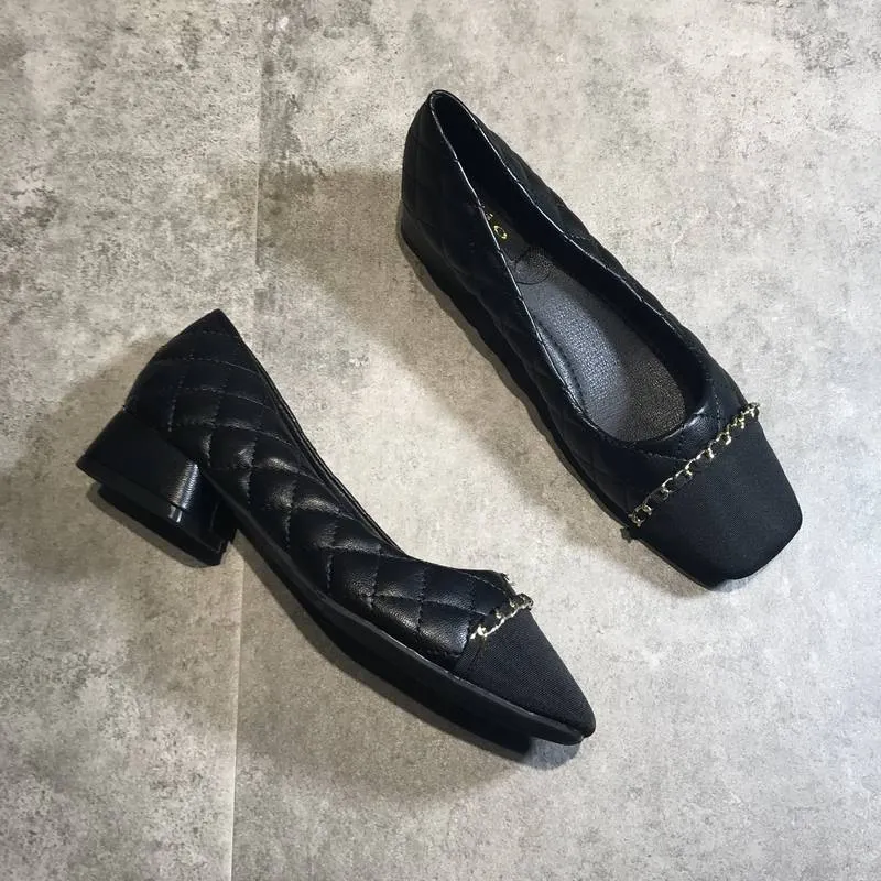 Breakj Breakj Small Fragrant Low-Heeled Shoes Women's Soft-Soled Working Shoes 2025 New Spring And Autumn Square Head Thick Heel Single Shoes Women