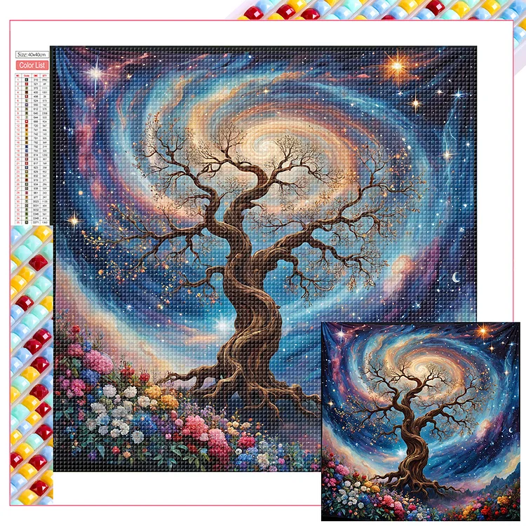 Tree 40*40CM (Canvas) Full Square Drill Diamond Painting gbfke