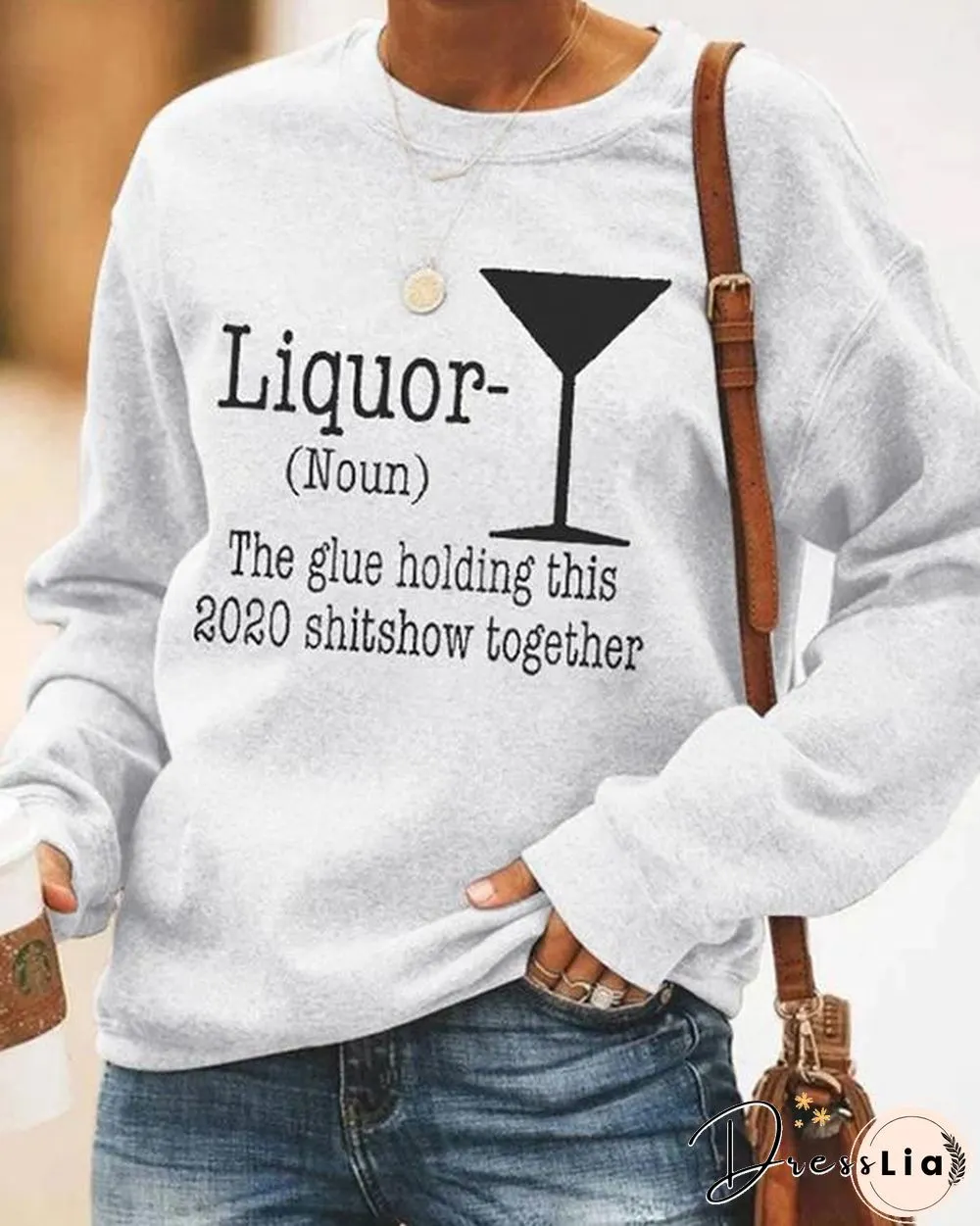 Long Sleeve Printed Letter Vintage Sweatshirt