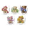 5PCS 2D Flat Animal Acrylic Decor DIY Diamond Painting Shake Ornaments (Bear)