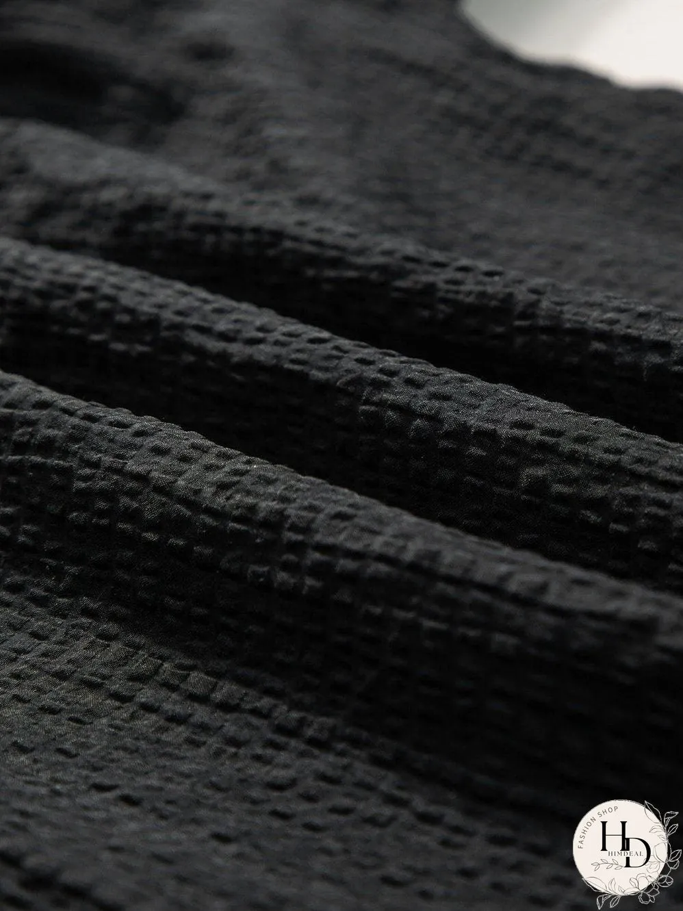 Elegant Black Floral Embroidered V-Neck Puff Sleeve Blouse