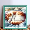 (Stamped/Counted) Cat Sleeping In A Ball-11CT Cross Stitch 40*40cm/15.75*15.75in