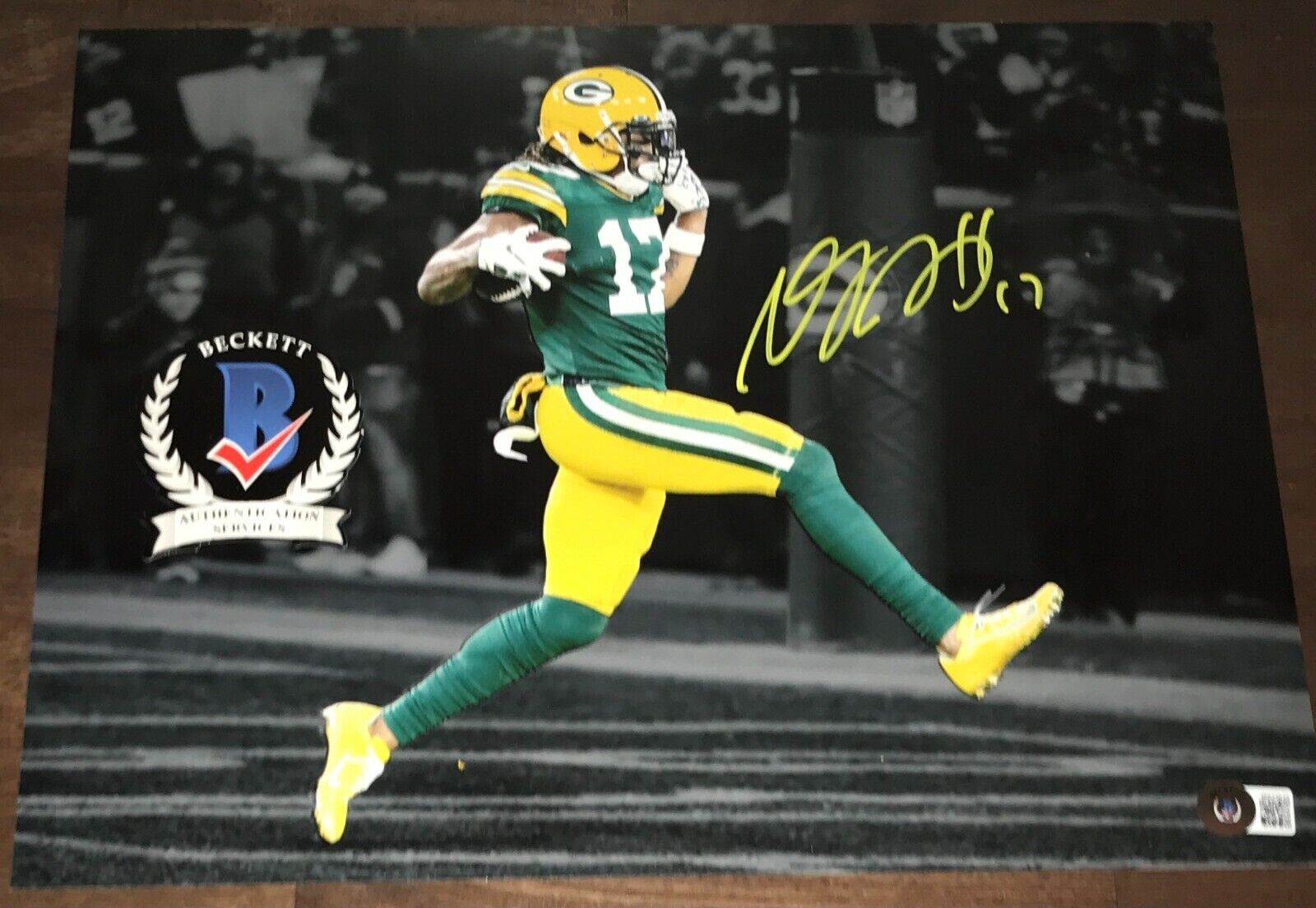 Davante Adams Signed Autographed 11x14 Photo Poster painting Green Bay Packers Beckett N7