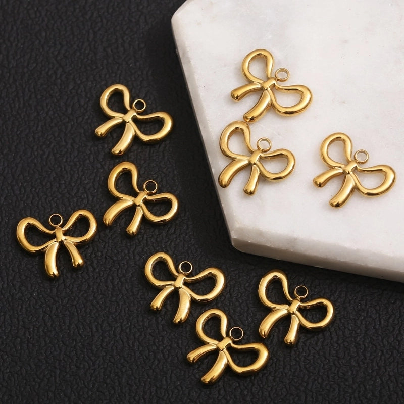 1 Piece 21*17mm 304 Stainless Steel Star Bow Knot Shell Pendant Jewelry Accessories