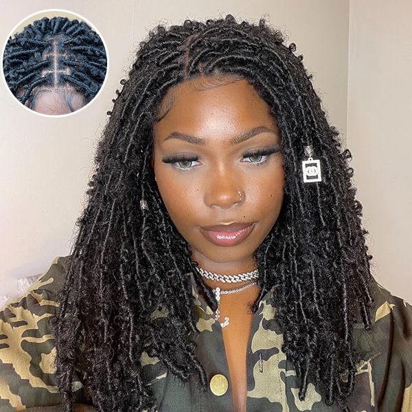 WeQueen Fashion Butterfly Locs Hairstyle 4x4 Lace Closure Braids Wigs