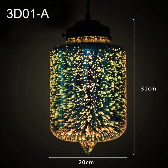 Shiny 3D LED Pendant Lights Lustre pendente For Bar Living Room Kitchen Modern Glass Industrial Lamp Decoracao Para Casa