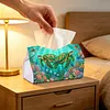 (24cm)Diamond Art Tissue Box Cover DIY PU Desktop Organizer Large(Turtle)