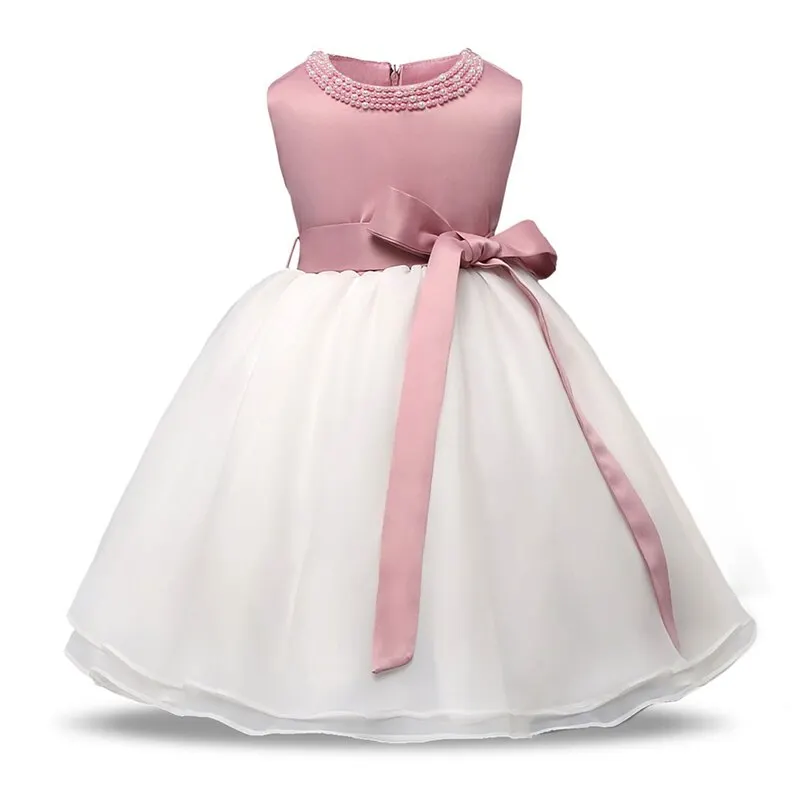Uveng New Winter Baby Girl Dress 1 year Birthday Dress White Lace Baptism Vestido Infantil Bowknot Princess Dresses for Wedding Party