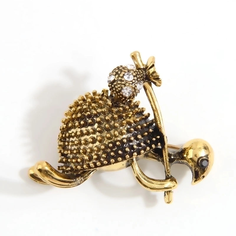 Vintage Style Bird Alloy Inlay Rhinestones Unisex Brooches 1 Piece