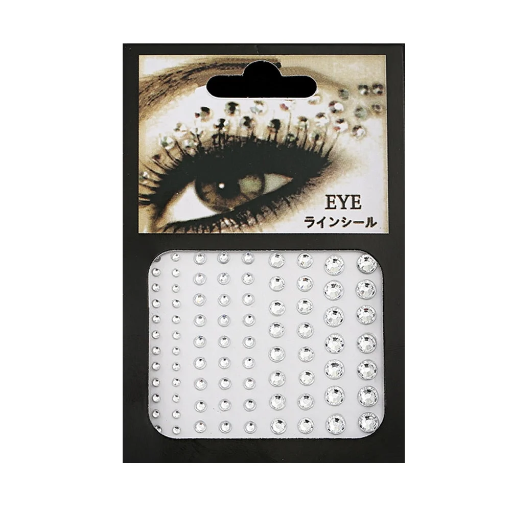 3D Pearl Face Body Brow Temporary Tattoo DIY Decal Art Crystal Diamond Rhinestone Self Adhesive Sticker Party Face Jewels Makeup