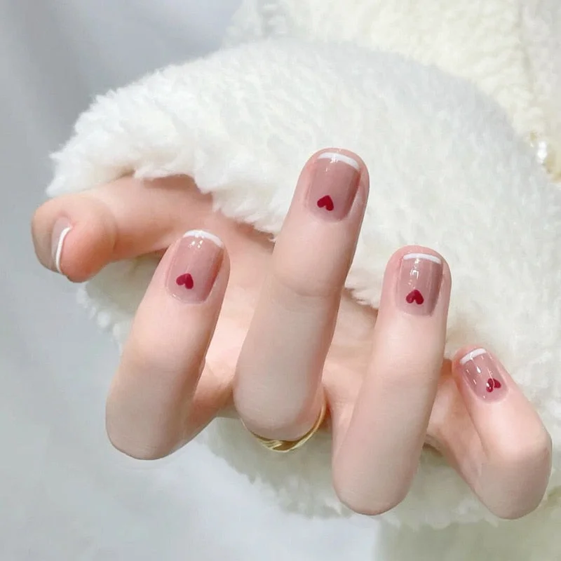 24Pcs/box wholesales Fake Nails Press On for women Bride White Flower designs Artificial Nail tips full cover acryl False Nails-Nail Inspo