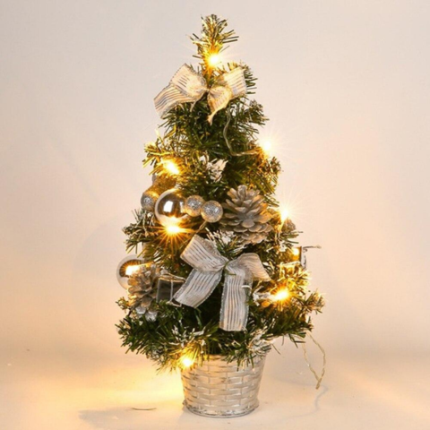 tabletop christmas tree with lights