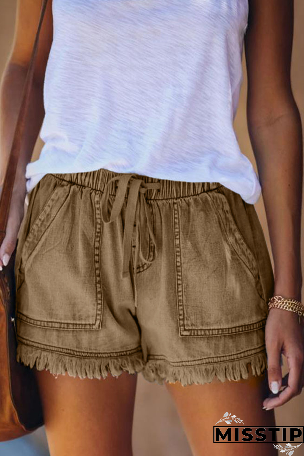 Khaki Fashion Casual Regular Solid Jeans