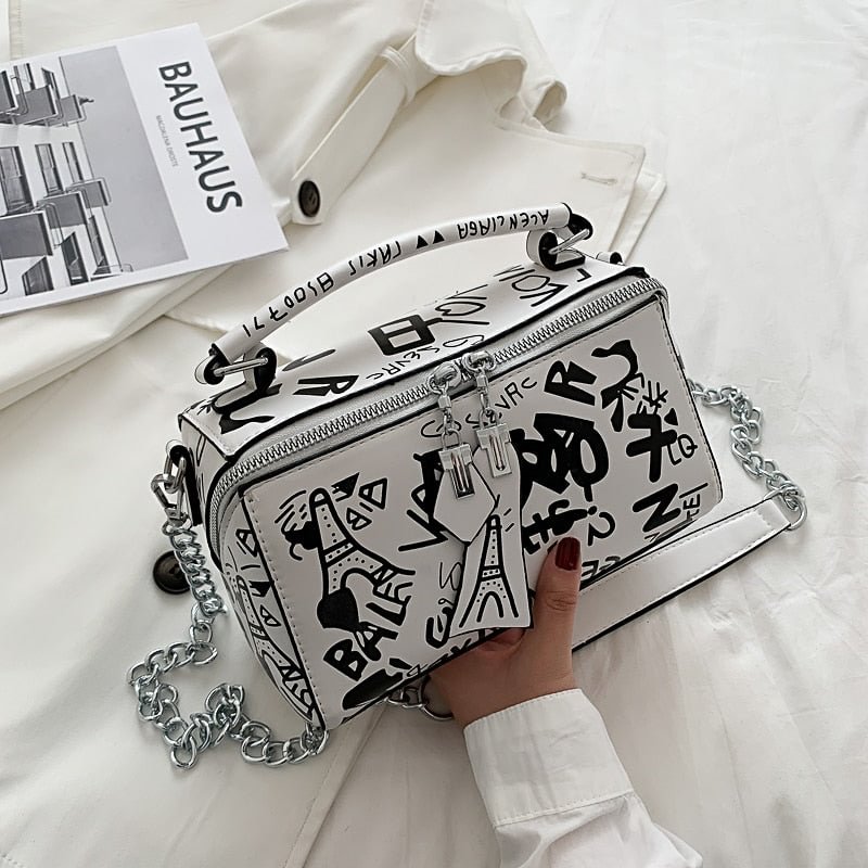 2022 Luxury Design Women Leather Handbags and Purse Fashion Crossbody Bags for Women Graffiti Handbags Shoulder Bags Women Bag