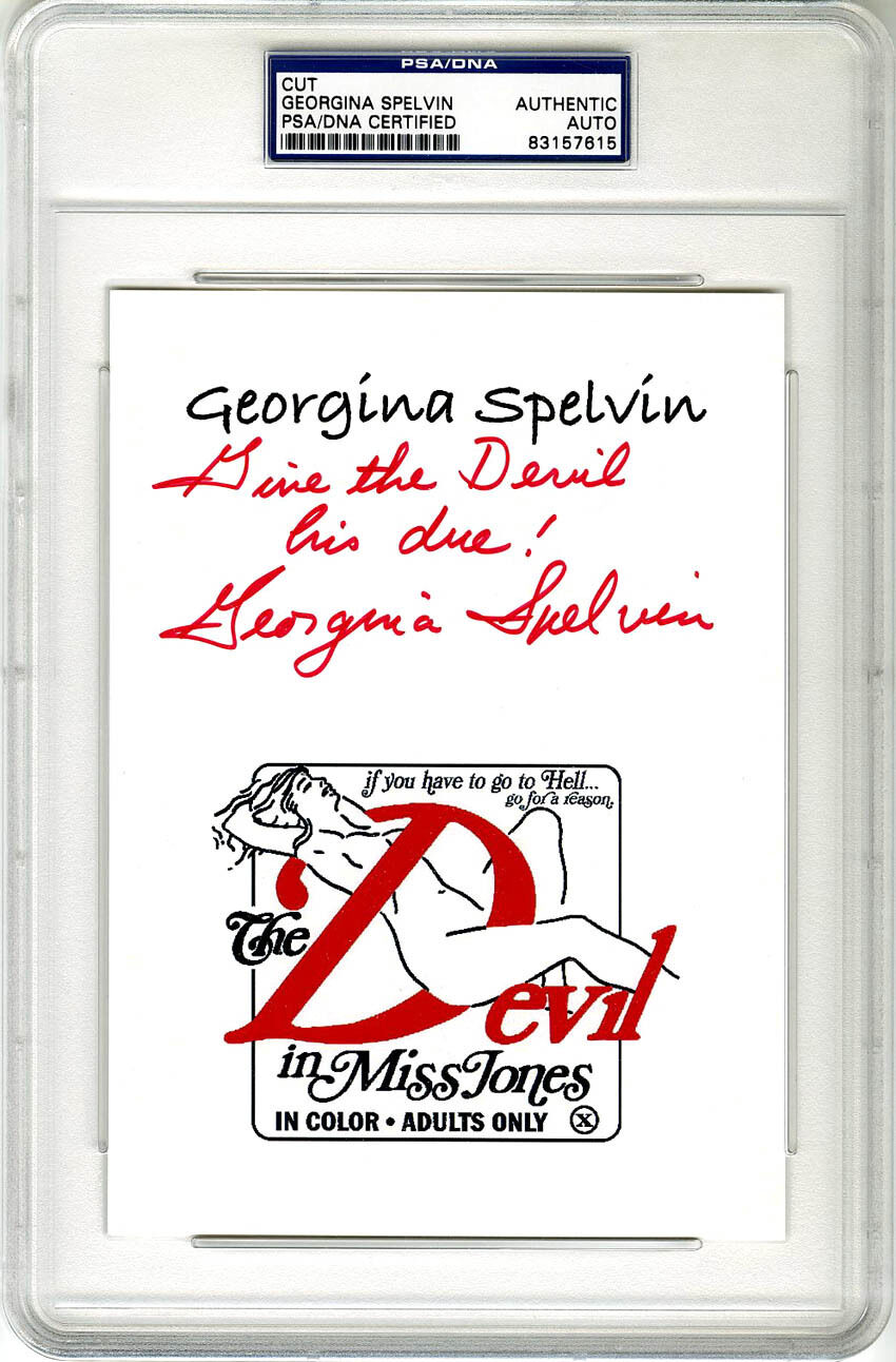 Georgina Spelvin SIGNED 5x7 card + INSC Devil in Miss Jones PSA/DNA AUTOGRAPHED