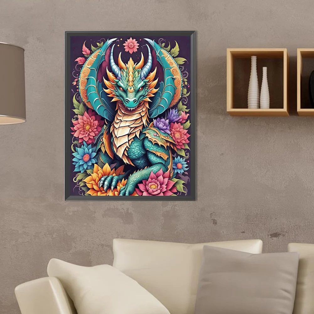 Diamond Painting - Full Round Drill - Colorful Dragon(Canvas|30*40cm)