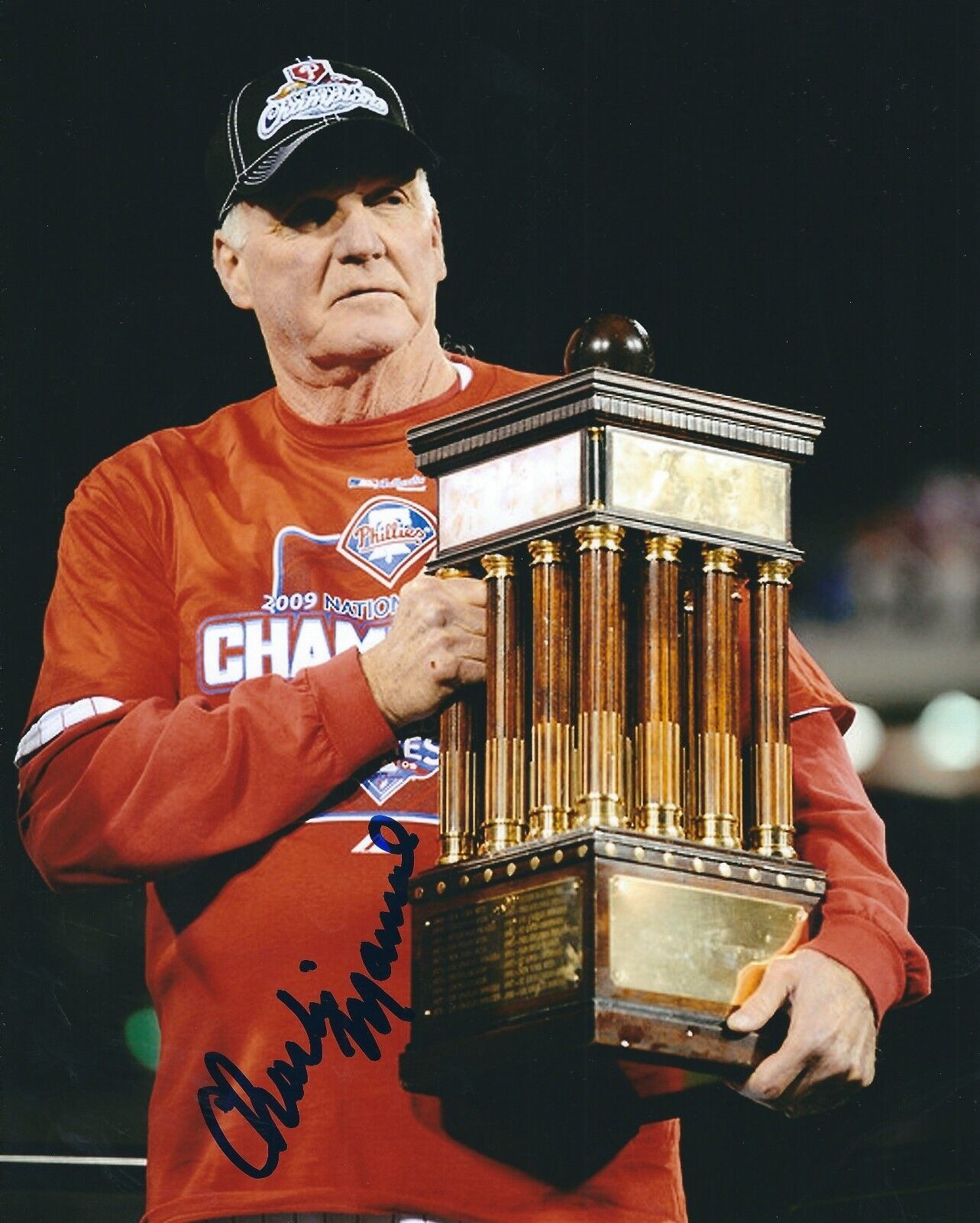 Autographed CHARLIE MANUEL 8x10 Philadelphia Phillies Photo Poster painting COA