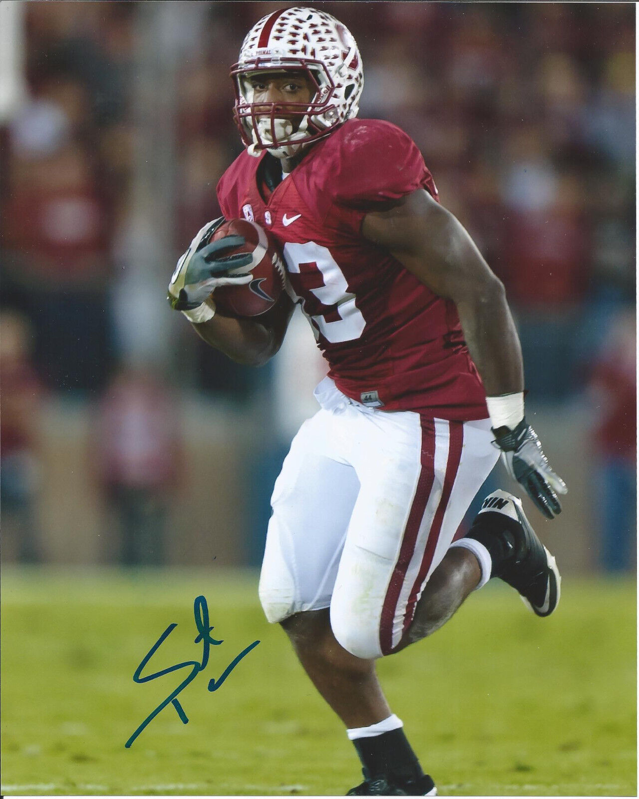 STANFORD CARDINAL STEP'FAN TAYLOR SIGNED 8X10 Photo Poster painting W/COA STEPFAN A