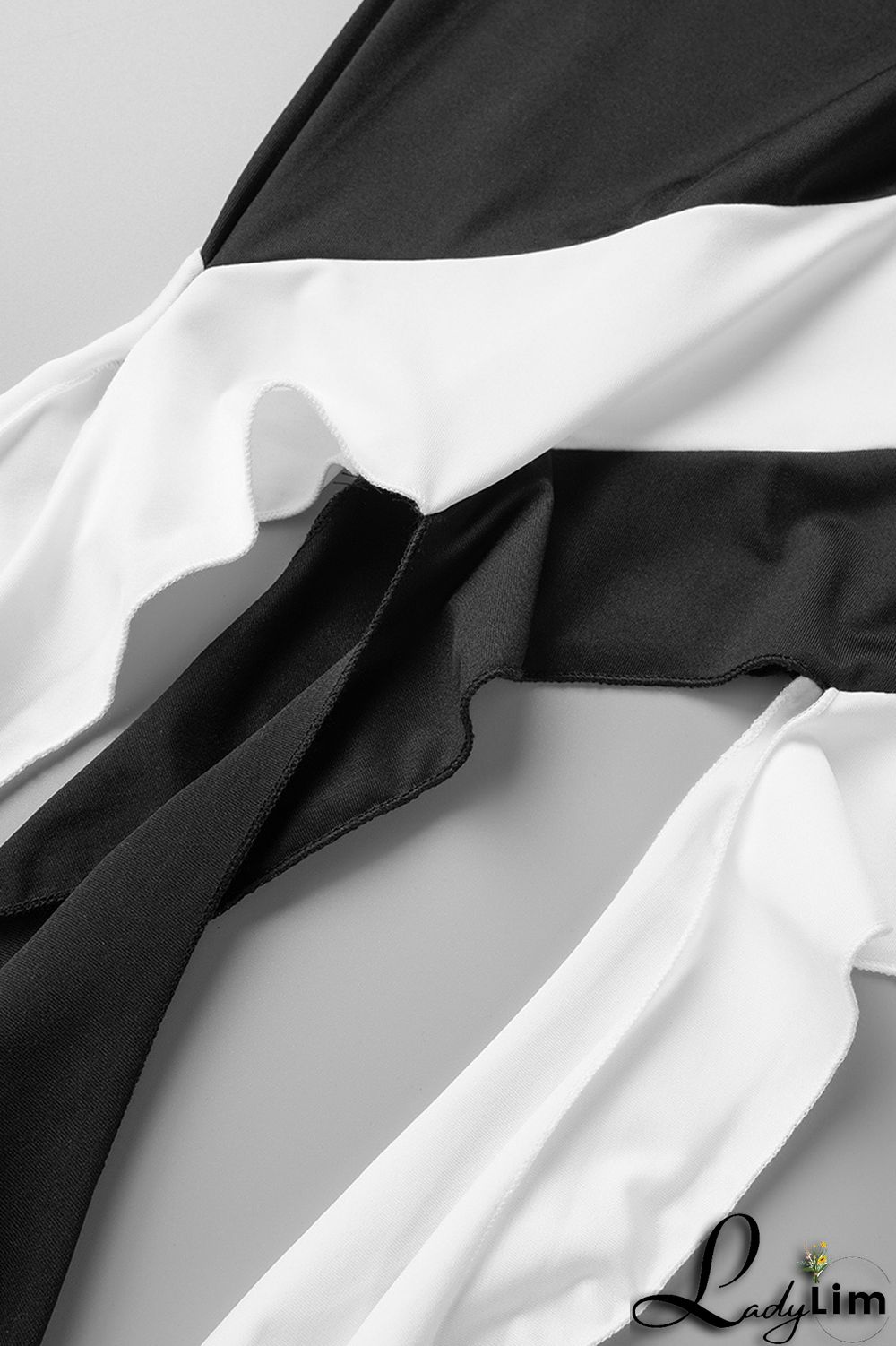 Yellow Sexy Patchwork Backless Contrast One Shoulder Sleeveless Dress Dresses