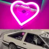 Car LED Neon Light interior Decoration DIY Modification Heart-Shaped Luminous Atmosphere Light USB\Cigarette Lighter Plug Neon Light Window Light