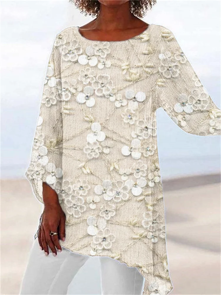 Classy Floral Beaded Embroidered Flowy Tunic