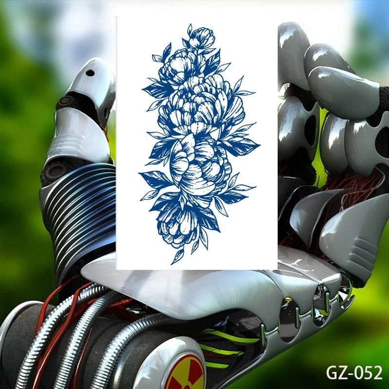 Temporary Waterproof Tattoos Stickers Creative Necklace Flowers Juice Ink Lasting Sexy Girls Arm Neck Waist Buttocks Fake Tatoo