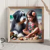 Diamond Painting -DIY Round Drill Girl & Dog