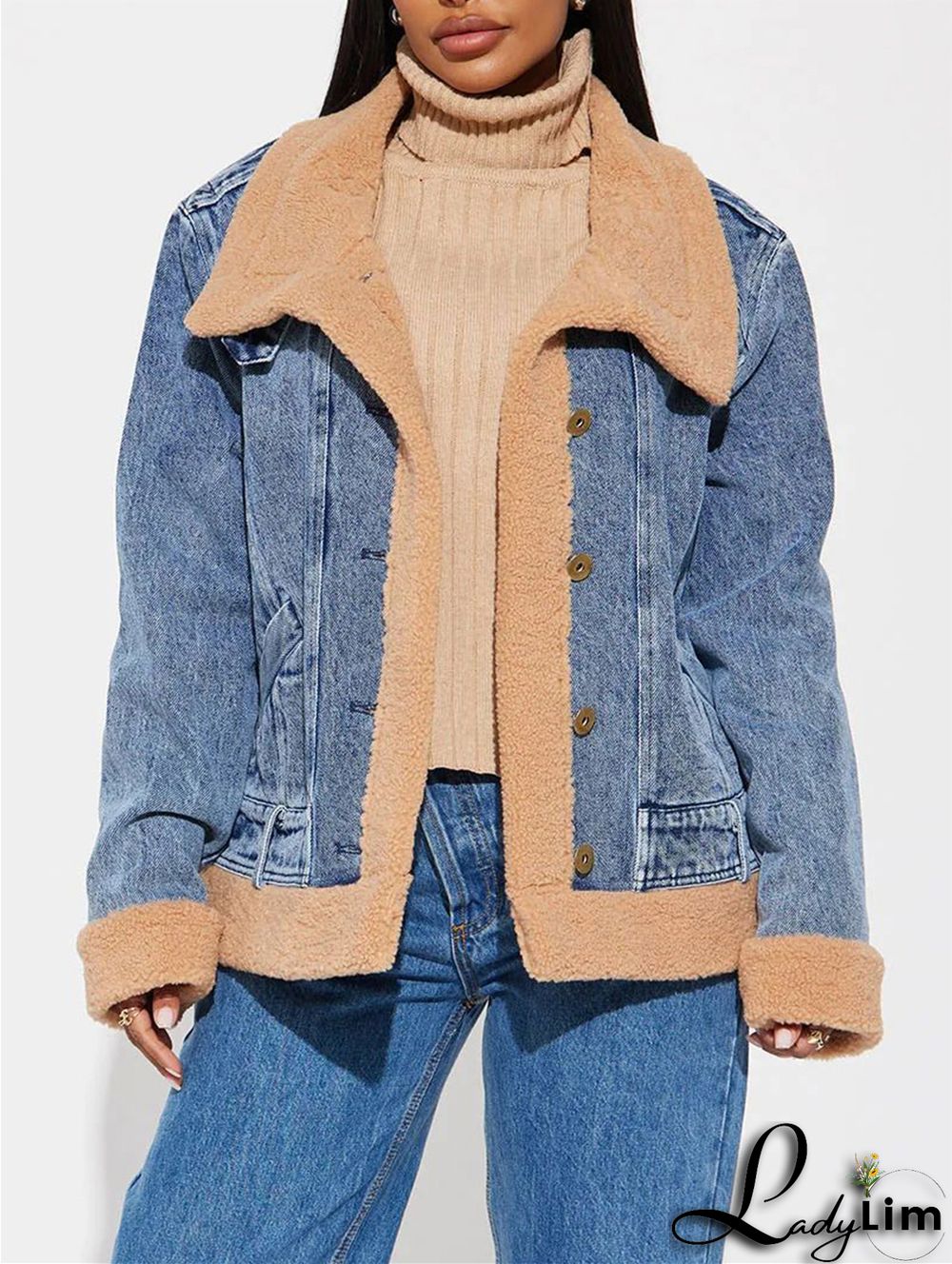 Pocketed Long Sleeve Denim Jacket main image 0