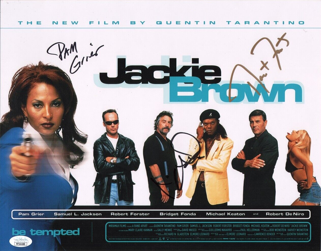 JACKIE BROWN Cast x3 Authentic Hand-Signed MICHAEL KEATON