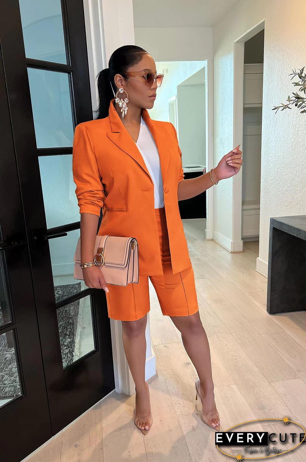 Women’s Office Co Ord Set – Short-Sleeve Blazer & Trousers (Formal Suit) main image 1