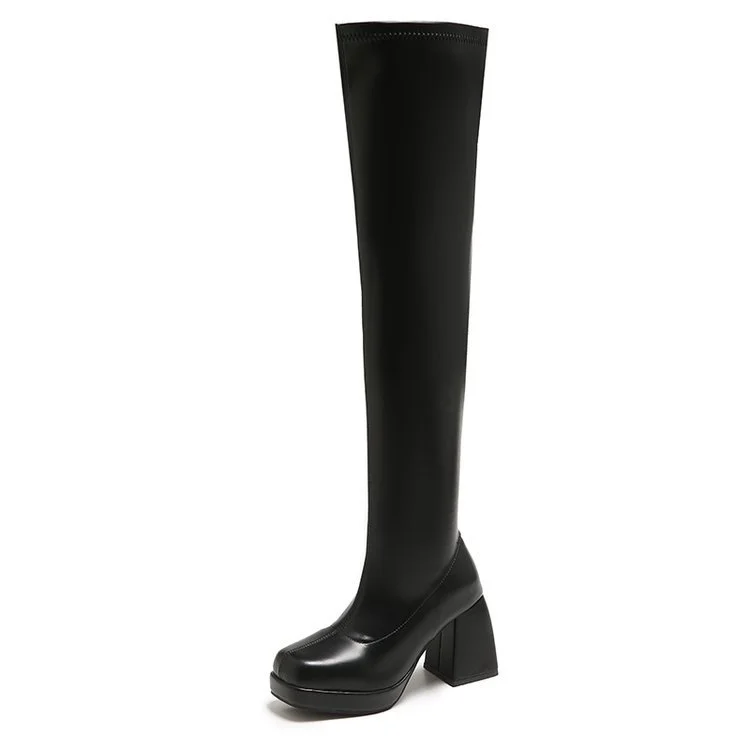 Yyvonne Boots Women's New British Wind Square Head Bulletproof Waterproof Station In Autumn/Winter 2025