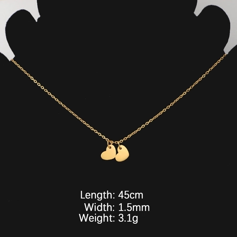 Stainless Steel 18K Gold Plated Minimalist Commute Heart Shape None Pendant Necklace
