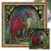 Glass Painting-Pterosaur-11CT Stamped Cross Stitch 40*40cm/15.75*15.75in tapestrymarket