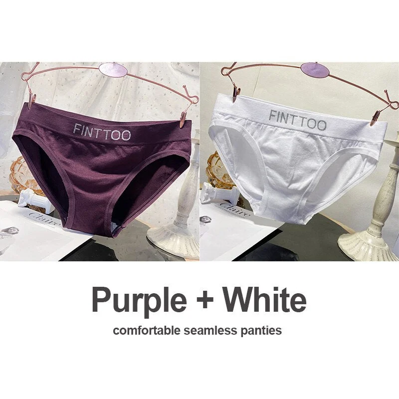 2PCS/Set Seamless Underwear Women's Panties Sexy Lingerie Female Underpants Middle Waist Briefs Letters Intimates Girls Pantys