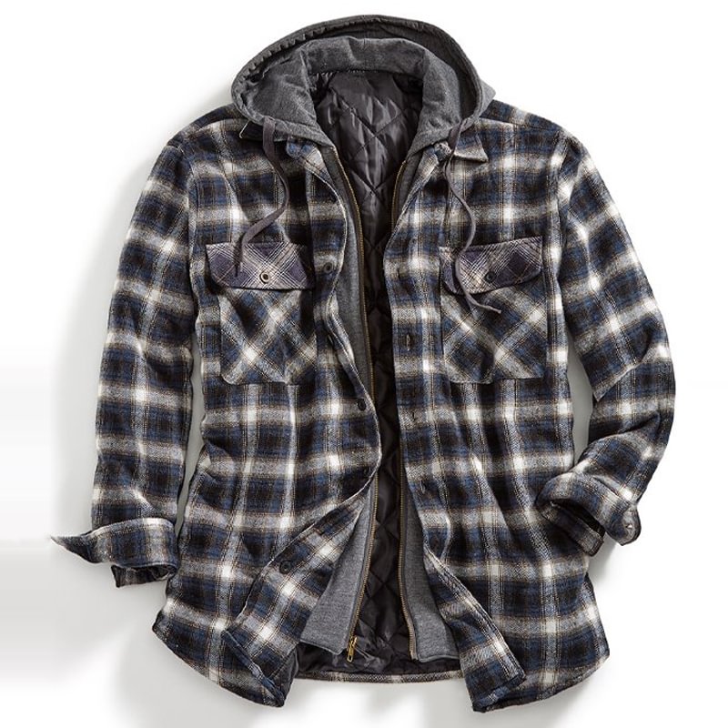 Check Hooded Jacket-barclient