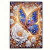 Flower Butterfly 5D DIY Diamond Art Painting Notebook Kit 50 Pages A5 Rhinestone Art Painting Notebook Kit for Adults Beginners Holiday Birthday Gift