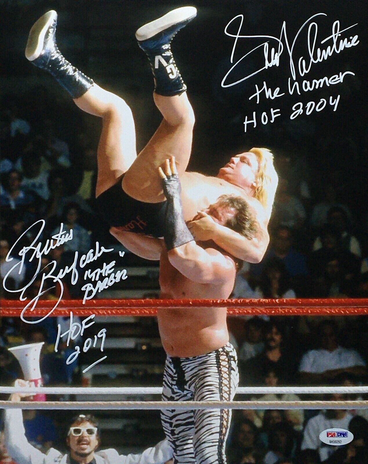 Brutus Beefcake & Greg Valentine Signed Dream Team 11x14 Photo Poster painting *HOF PSA 8A59292