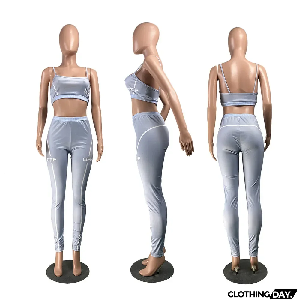 Casual Sports Cami Top And Pants 2 Piece Sets